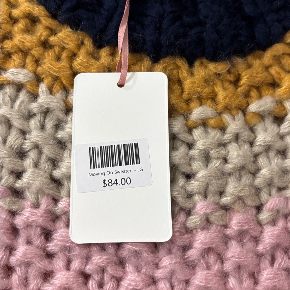 Entra Cheerful Color Block Chunky knit Women’s Sweater‎ Size L NWT - Picture 10 of 14